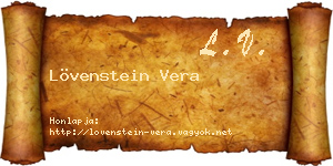 Lövenstein Vera névjegykártya